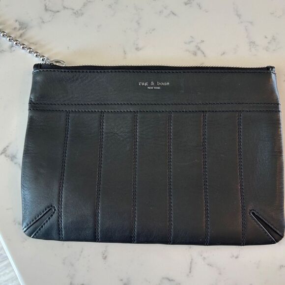 Rag & Bone Black Quilted Leather Clutch - Picture 2 of 8